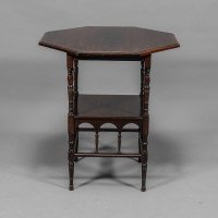 H. W. Batley Made by Collinson & Lock Attributed, Aesthetic Movement Rosewood Octagonal Side Table - Thumbnail 4