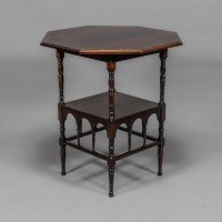 H. W. Batley Made by Collinson & Lock Attributed, Aesthetic Movement Rosewood Octagonal Side Table - Thumbnail 5
