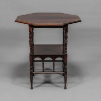 H. W. Batley Made by Collinson & Lock Attributed, Aesthetic Movement Rosewood Octagonal Side Table - Thumbnail 6