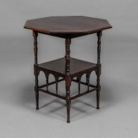 H. W. Batley Made by Collinson & Lock Attributed, Aesthetic Movement Rosewood Octagonal Side Table - Thumbnail 7