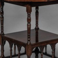 H. W. Batley Made by Collinson & Lock Attributed, Aesthetic Movement Rosewood Octagonal Side Table - Thumbnail 11