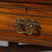 Thomas Jeckyll Attributed, Made by William Walker & Sons. Rare Anglo-Japanese Octagonal Walnut Partner Desk - Thumbnail 30