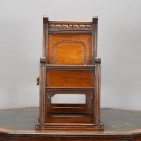 Thomas Jeckyll Attributed, Made by William Walker & Sons. Rare Anglo-Japanese Octagonal Walnut Partner Desk - Thumbnail 20