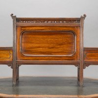 Thomas Jeckyll Attributed, Made by William Walker & Sons. Rare Anglo-Japanese Octagonal Walnut Partner Desk - Thumbnail 21