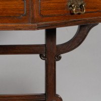 Thomas Jeckyll, attributed. Made by William Walker & Sons. A Rare Anglo-Japanese Octagonal Walnut Partner Desk - Thumbnail 27
