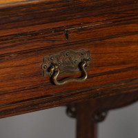 Thomas Jeckyll, attributed. Made by William Walker & Sons. A Rare Anglo-Japanese Octagonal Walnut Partner Desk - Thumbnail 43