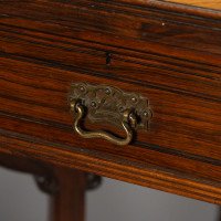 Thomas Jeckyll, attributed. Made by William Walker & Sons. A Rare Anglo-Japanese Octagonal Walnut Partner Desk - Thumbnail 44