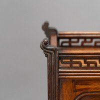 Thomas Jeckyll, attributed. Made by William Walker & Sons. A Rare Anglo-Japanese Octagonal Walnut Partner Desk - Thumbnail 36