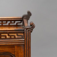 Thomas Jeckyll, attributed. Made by William Walker & Sons. A Rare Anglo-Japanese Octagonal Walnut Partner Desk - Thumbnail 35