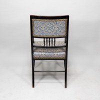 H. W. Batley or E. W. Godwin for Collinson & Lock Attributed. Aesthetic Movement Ebonised Walnut Armchair - Thumbnail 7