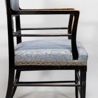 H. W. Batley or E. W. Godwin for Collinson & Lock Attributed. Aesthetic Movement Ebonised Walnut Armchair - Thumbnail 12
