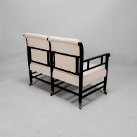 E. W. Godwin Attributed, Anglo-Japanese Ebonised Duet or Conversation Settee - Thumbnail 7
