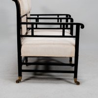 E. W. Godwin, attributed. An Anglo-Japanese Ebonized Duet or Conversation Settee - Thumbnail 12