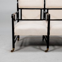 E. W. Godwin Attributed, Anglo-Japanese Ebonised Duet or Conversation Settee - Thumbnail 14