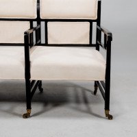 E. W. Godwin Attributed, Anglo-Japanese Ebonised Duet or Conversation Settee - Thumbnail 15