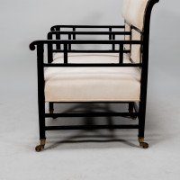 E. W. Godwin Attributed, Anglo-Japanese Ebonised Duet or Conversation Settee - Thumbnail 17