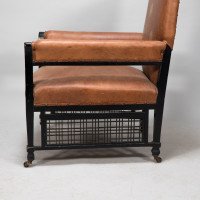 E. W. Godwin Design. Attributed. Anglo-Japanese Armchair with Slightly Curved Pagoda Shaped Arms & Fine Lattice Detailing - Thumbnail 17