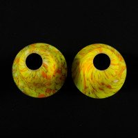 Pair of Mottled Yellow and Orange Glass Shades c.1930 - Thumbnail 3