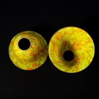 Pair of Mottled Yellow and Orange Glass Shades c.1930 - Thumbnail 4