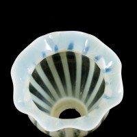 Two Arts & Crafts Vaseline/Uranium Glass Shades, One with Stripes One with Spots - Thumbnail 18