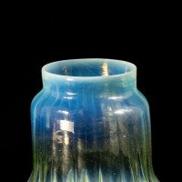 Arts & Crafts, c.1900 Ribbed Vaseline Glass Shade with Ruffled Rim - Thumbnail 8