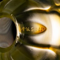 Arts & Crafts, c.1900 Set of Three Peacock Feather Vaseline Glass Shades - Thumbnail 32
