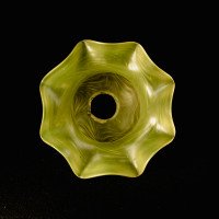 Arts & Crafts, c.1900 Swirled Vaseline Glass Shade with Ruffled Rim - Thumbnail 9