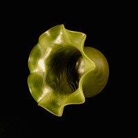 Arts & Crafts, c.1900 Swirled Vaseline Glass Shade with Ruffled Rim - Thumbnail 11