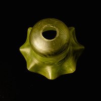 Arts & Crafts, c.1900 Swirled Vaseline Glass Shade with Ruffled Rim - Thumbnail 18