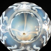 Arts & Crafts Vaseline Glass Teardrop Shades, Stylised Peacock Motifs - Thumbnail 16