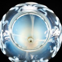 Arts & Crafts Vaseline Glass Teardrop Shades, Stylised Peacock Motifs - Thumbnail 17