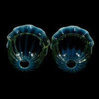 A Set of Four Vaseline Glass Shades with a Stylised Ribbed Pattern and Elegantly Scalloped Rims - Thumbnail 17