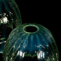 A Set of Four Vaseline Glass Shades with a Stylised Ribbed Pattern and Elegantly Scalloped Rims - Thumbnail 19