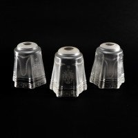 A Set of Three Acid-Etched Frosted Glass Shades with Intricate Floral & Garland Motifs - Thumbnail 2