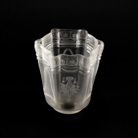 A Set of Three Acid-Etched Frosted Glass Shades with Intricate Floral & Garland Motifs - Thumbnail 11