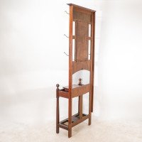 Shapland & Petter. An Arts & Crafts Mahogany Hallstand with a Copper Panel - Thumbnail 5