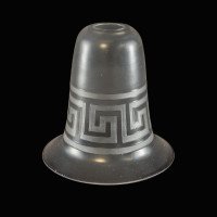 Arts & Crafts Frosted Glass Shade with Greek Key Motif & Flared Rim - Thumbnail 3