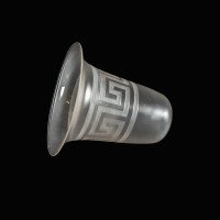Arts & Crafts Frosted Glass Shade with Greek Key Motif & Flared Rim - Thumbnail 5
