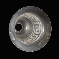 Arts & Crafts Frosted Glass Shade with Greek Key Motif & Flared Rim - Thumbnail 6