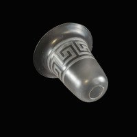Arts & Crafts Frosted Glass Shade with Greek Key Motif & Flared Rim - Thumbnail 7