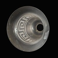 Arts & Crafts Frosted Glass Shade with Greek Key Motif & Flared Rim - Thumbnail 8