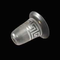 Arts & Crafts Frosted Glass Shade with Greek Key Motif & Flared Rim - Thumbnail 9