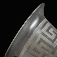 Arts & Crafts Frosted Glass Shade with Greek Key Motif & Flared Rim - Thumbnail 12