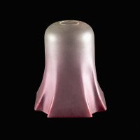 Pleated Bell-Shaped Frosted Glass Shade with Subtle Purple Hue - Thumbnail 1