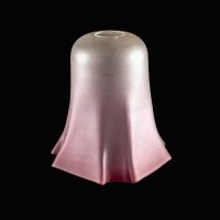 Pleated Bell-Shaped Frosted Glass Shade with Subtle Purple Hue - Thumbnail 2