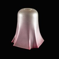 Pleated Bell-Shaped Frosted Glass Shade with Subtle Purple Hue - Thumbnail 3