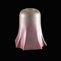 Pleated Bell-Shaped Frosted Glass Shade with Subtle Purple Hue - Thumbnail 4
