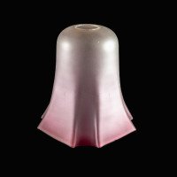 Pleated Bell-Shaped Frosted Glass Shade with a Flowing Design & Subtle Purple Hue - Thumbnail 5