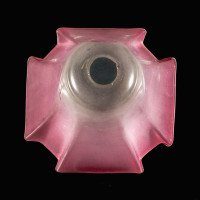 Pleated Bell-Shaped Frosted Glass Shade with Subtle Purple Hue - Thumbnail 8