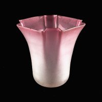Pleated Bell-Shaped Frosted Glass Shade with a Flowing Design & Subtle Purple Hue - Thumbnail 9